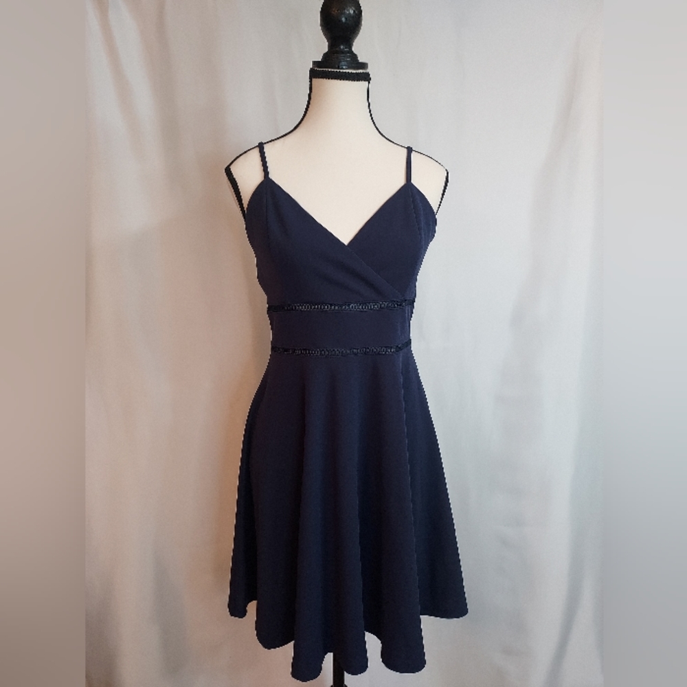 Jun & Ivy Navy Fit/flare fairy feminine Sundress. Size L